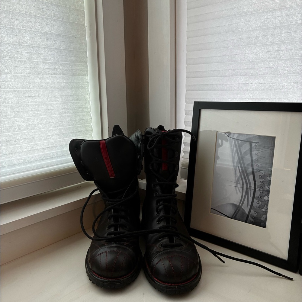Prada Linea Rossa Combat Boots – Rare Archive 2000s Model – Size 37.5